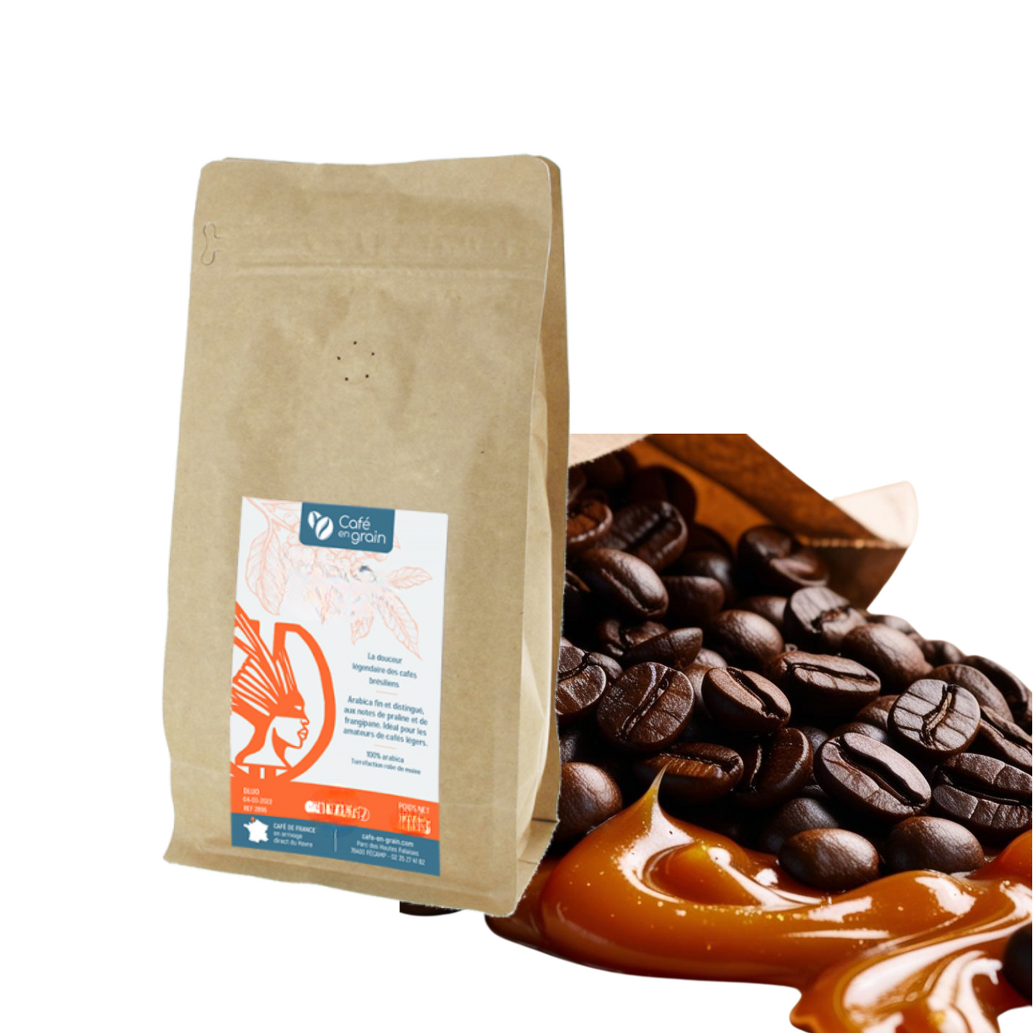 café, 100% arabica, caramel, doux, gourmandise, café en grain