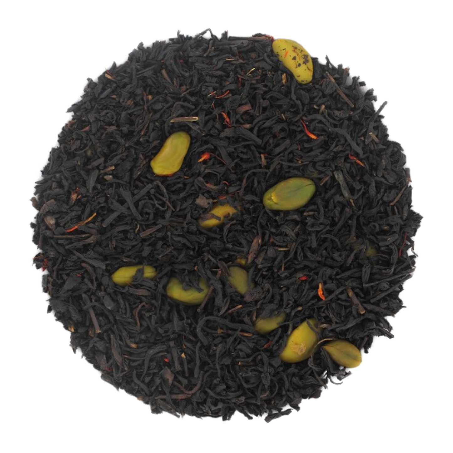 Thé noir, pistaches, carthame, arôme naturel. monsalondethé