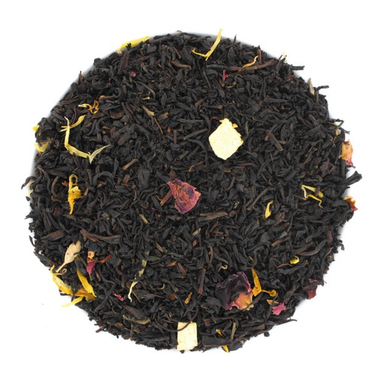 thé noir, thé oolong, fleur d'oranger, agrumes, infusion, mélange de thés