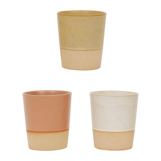 tasse en grès avec 3 coloris différents, parfaite pour le thé ou le café
